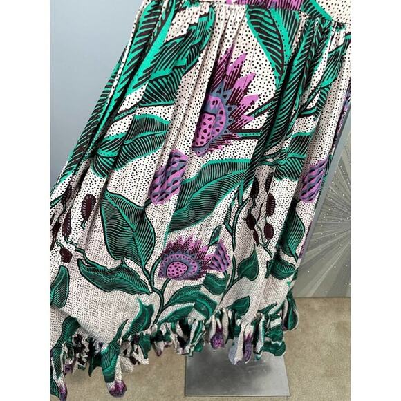 Sika Off the Shoulder Floral Printed Ruffle Maxi Dress Size 00 - Picture 8 of 14